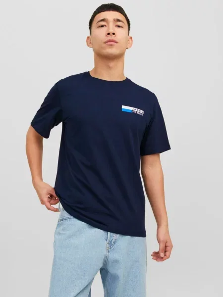 JACK & JONES Tricou albastru alb