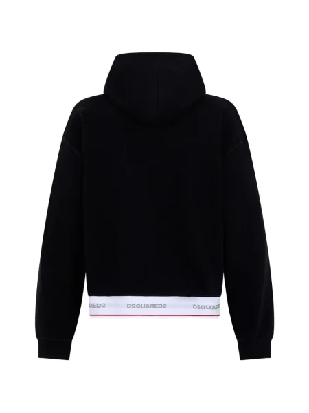 Hanorac cu glugă Dsquared2 cu autograf negru