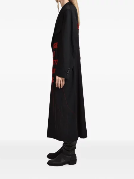 Palton Yohji Yamamoto cu imagine negru