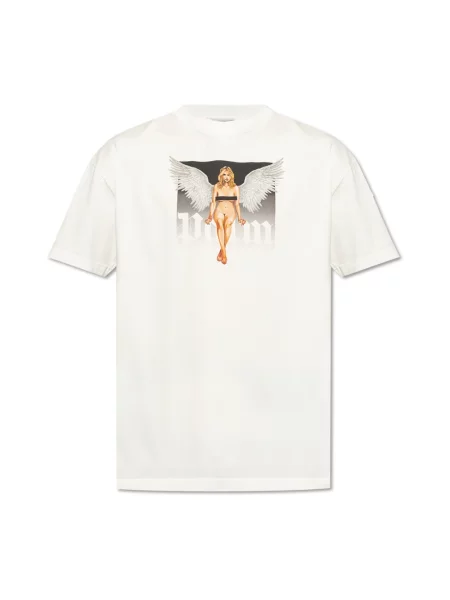 Koszulka Palm Angels z kryształkami biała