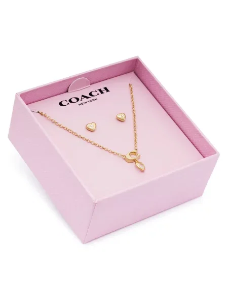 Komplet ogrlica in uhani Coach zlata