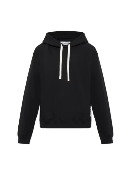 Bluza z kapturem Jil Sander z kapturem czarna