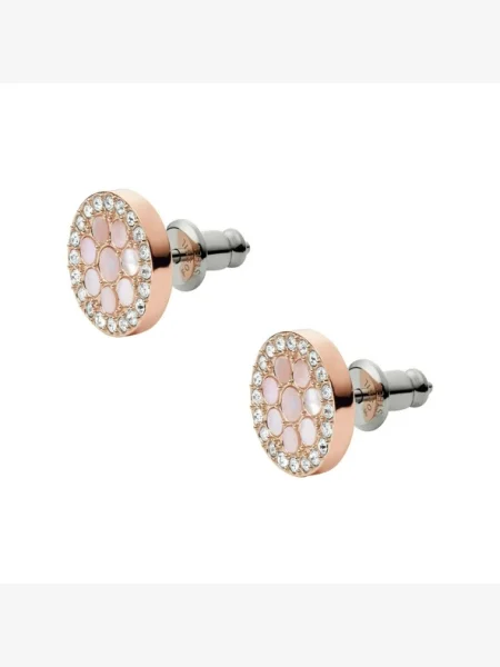 FOSSIL Cercei VINTAGE GLITZ auriu roz / roz alb