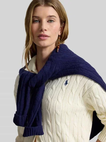 Kardigan rozpinany w kroju regular fit z czystej bawełny Polo Ralph Lauren biały