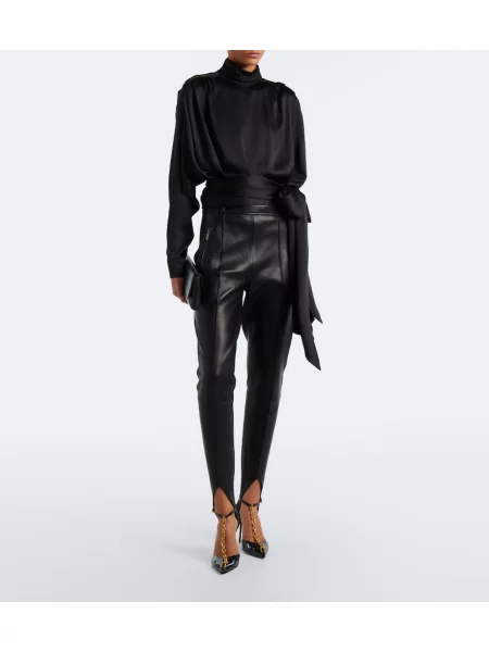 Bluză Balmain cu funde din satin negru