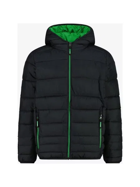 Kurtka z kapturem CMP Padded Feel-Warm Flock zielony 8 czarny