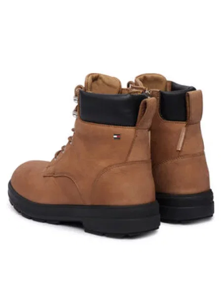 Šnurovacia obuv Tommy Hilfiger Th Flag Resistant Lace-Up Boot béžová
