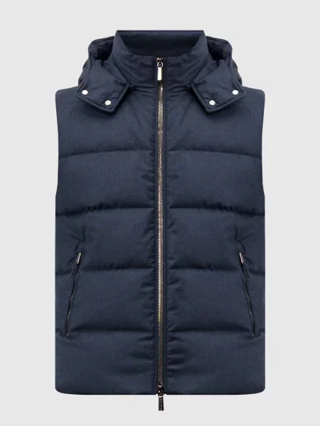 Пуховий жилет Fire з вовни та кашеміру Moorer синій