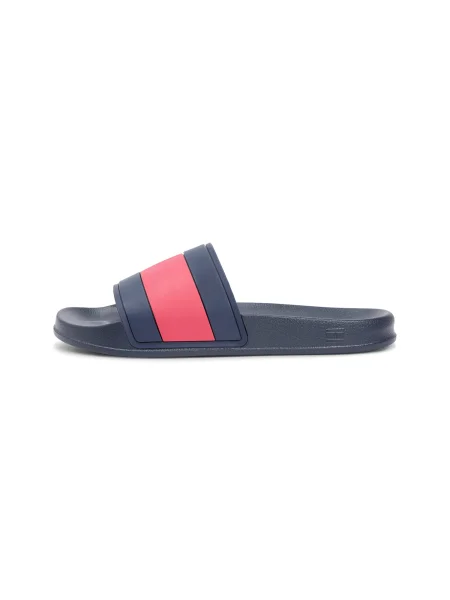 TOMMY HILFIGER Saboți bleumarin / roșu / alb albastru