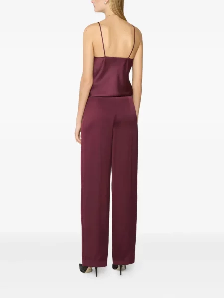 Pantaloni Genny din satin roșu
