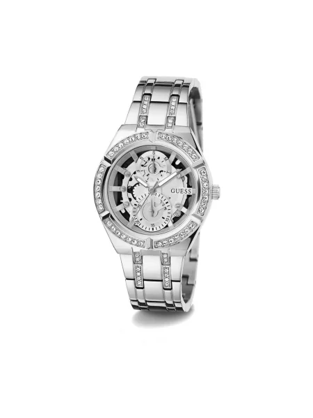 Lniany zegarek Guess szary