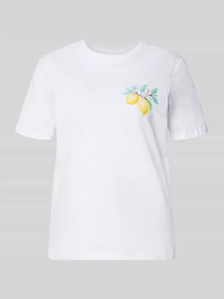 Męski t-shirt o kroju regular fit z czystej bawełny model BRIANNA' Pieces biała