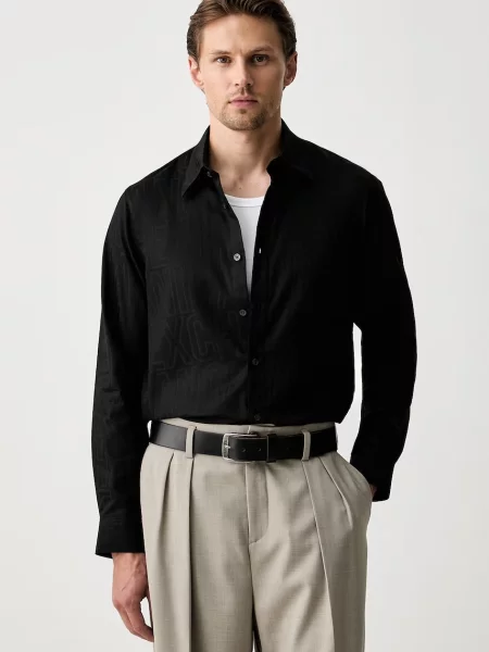 Armani Exchange cămașă pentru bărbați din negru