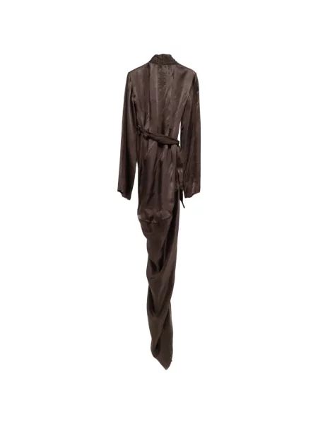 Rochie Rick Owens asimetrică cu legături de costum maro