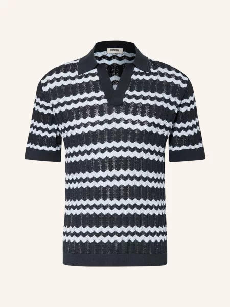 Drykorn Pletené Polo Tričko Laurenzzo Regular Fit tmavě / tmavě modrá