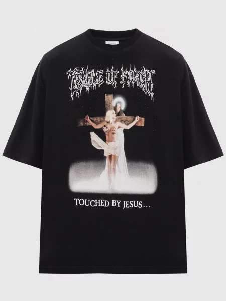 Футболка з брендовим принтом Vetements чорна