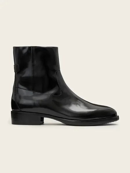 Кожени обувки AllSaints Milton Boot черно
