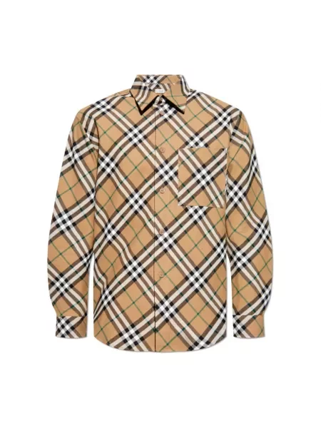 Koszula Burberry w kratę zielona