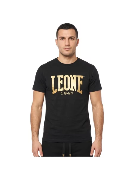 Krátky tričko Leone 1947 s krátkymi rukávmi čierna