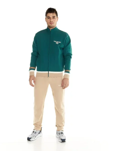 Bluza z pełny błyskawiczny na co dzień beżowa