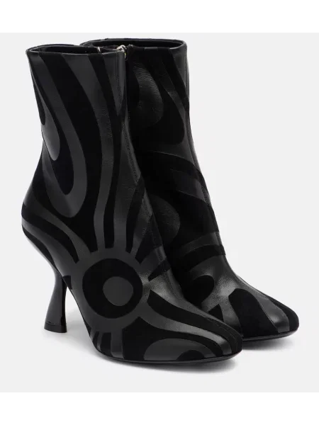 Cizme scurte Pucci din piele de căprioară negru