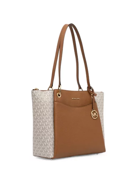 Papuci Michael Michael Kors cu imagine cu bretele din piele de căprioară maro