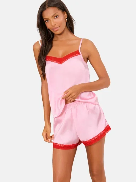 Lipsy Pijama roz pastel roșu