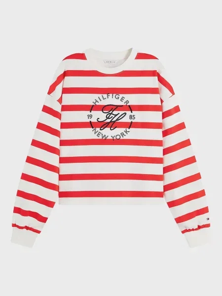 Свитшот Tommy Hilfiger в полоску белый