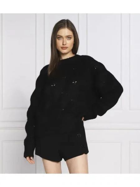 Silvian Heach Kötött pulóver | Oversize fit gyapjú hozzáadásával fekete
