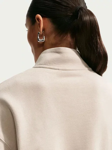 Nike Sportswear melegítőfelső női pamuttal Studio Fleece bézs