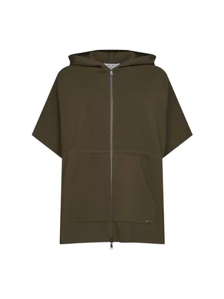 Dzianinowa bluza z kapturem Max Mara zielona