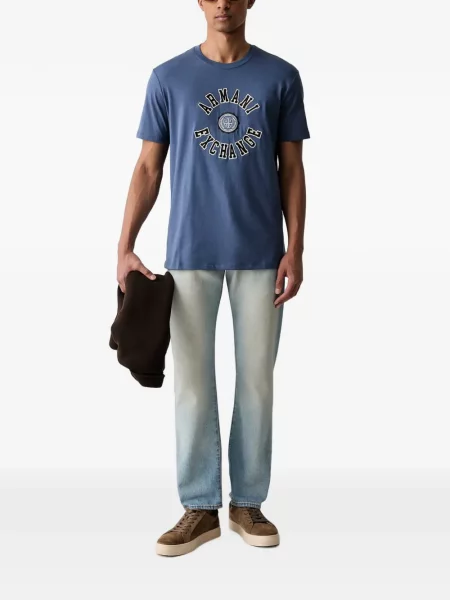Tricou Armani Exchange cu autograf albastru