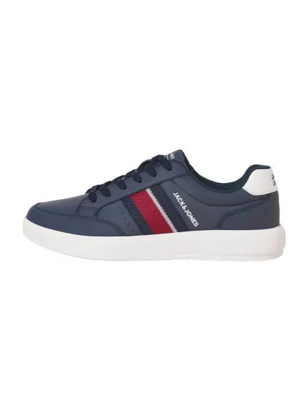 JACK & JONES Nízke tenisky JFWJOHNSON námornícka modrá / tmavočervená biela