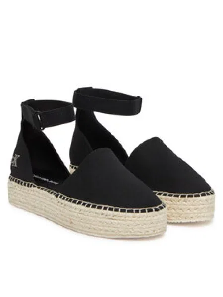 Calvin Klein Jeans Espadrilky Flatform Espadrille Sling Mg černá