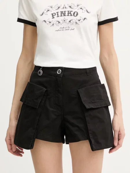 Pinko pantaloni scurți cargo pentru femei din negru