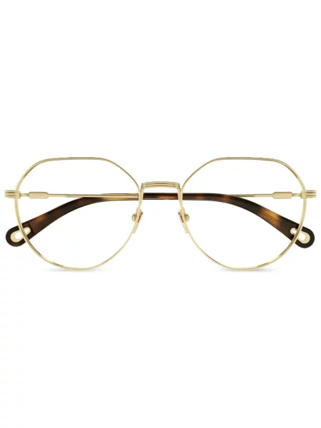 Ochelari de soare Chloé Eyewear cu imprimeu geometric auriu