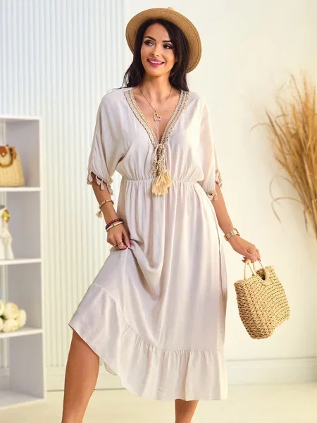 Rochie Resti boho kaki