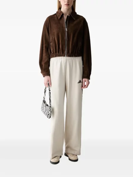 Pantaloni Adidas cu imagine cu model leopard alergare violet