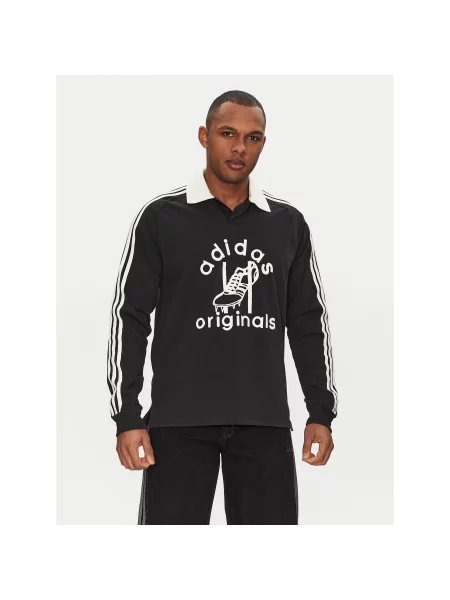 Adidas Polo Rugby Regular Fit μαύρο