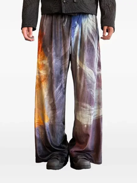 Pantaloni Taakk de catifea cu cordon albastru