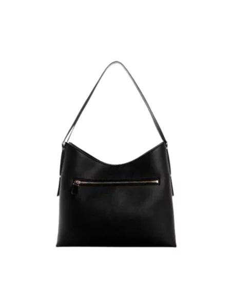 Lniana torebka hobo Guess czarna