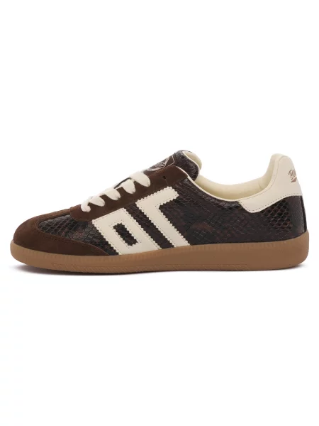 Pantofi Back70 cu model piele de șarpe maro