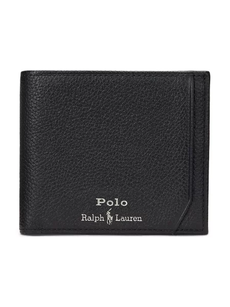 Δερμάτινο πορτοφόλι Polo Ralph Lauren ανδρικό μαύρο