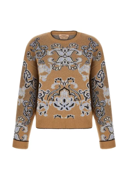 Pulover Twinset din jacard maro