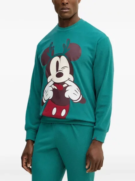 Pijamale Benetton din fleece verde