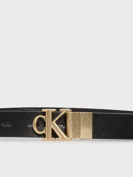 Кожаный ремень Calvin Klein Jeans с пряжкой черный
