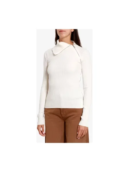 Sweter z golfem Sportmax do golfa biały