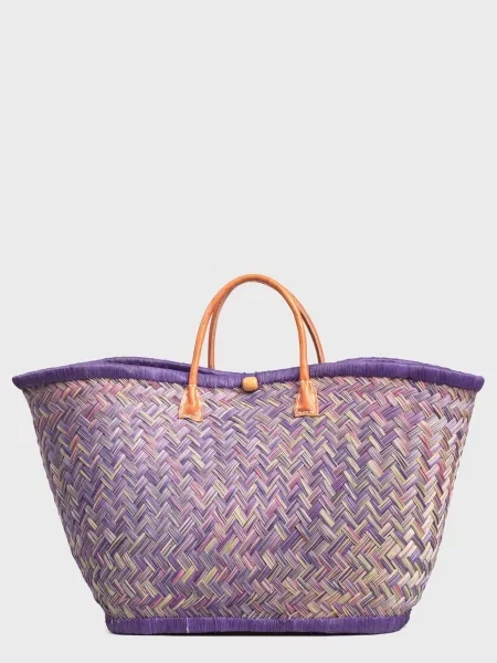 Le Comptoir de la plage Пляжна сумка Солома фіолетовий
