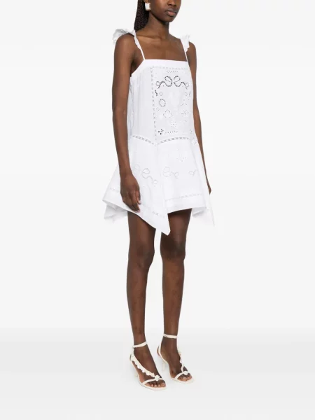 Rochie mini Self-portrait din dantelă alb