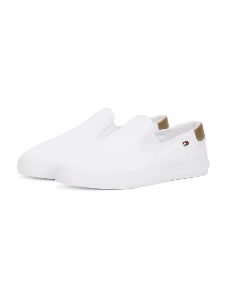 Tommy Hilfiger Tenis superge Vulc Canvas Slip-On Sneaker bela